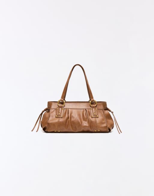 Bershka borsa con borchie marrone, 4 di 5