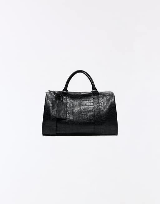 Bershka borsa da viaggio testurizzata nera, 5 di 6