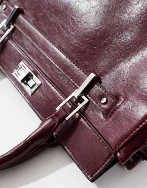 Bershka - Borsa in pelle sintetica bordeaux, 3 di 4