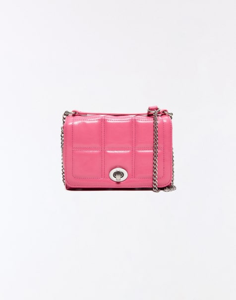 Bershka - Borsetta trapuntata in pelle rosa effetto pelle - view 1