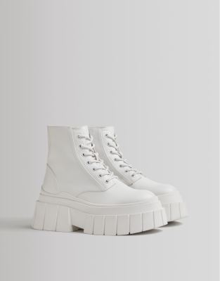 bershka bottines blanches