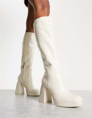 bershka-bottes-montantes-en-similicuir-blanc-cass-asos