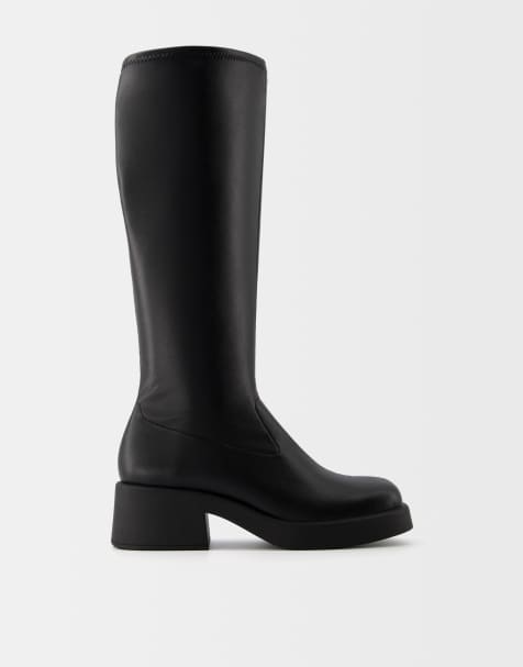 Bershka - Bottes plates ajustées - Noir - view 1