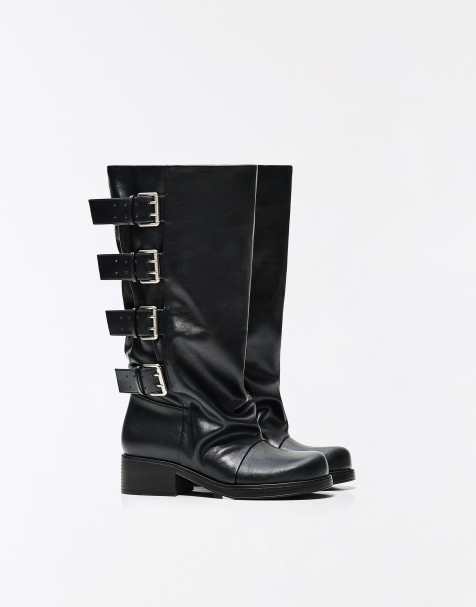 Bershka - Bottes style motard avec boucles - Noir - view 1