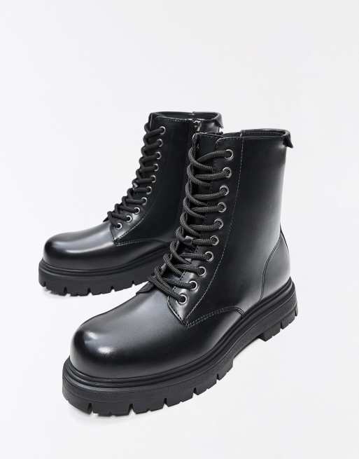 Bershka bottines à lacets noires, 2 de 6
