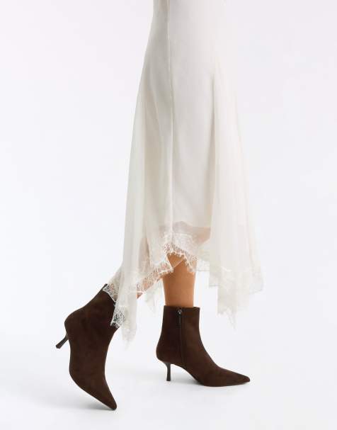 Bershka bottines à petit talon marron - view 1