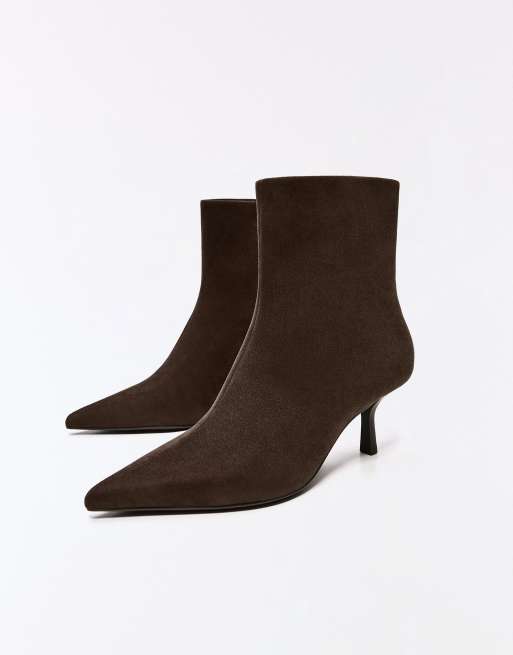 Bershka bottines à petit talon marron, 4 de 6