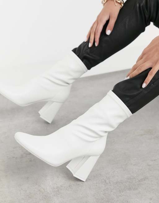 Bottines a cheap talon blanche