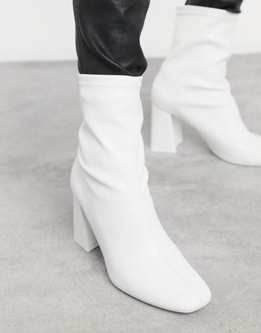 Bershka Bottines talon Blanc ASOS