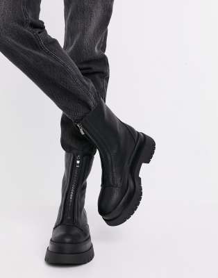 bottines noires bershka