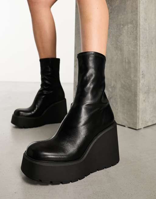 Bottines compensées outlet noires