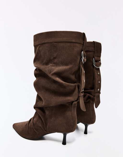 Bershka - Bottines souples à talon - Marron, 4 de 7