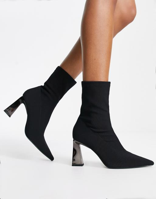 Bershka Bottines souples en lycra Noir ASOS