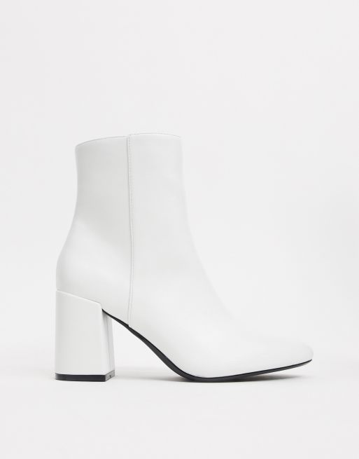 Bershka Bottines vernies talon carr Blanc