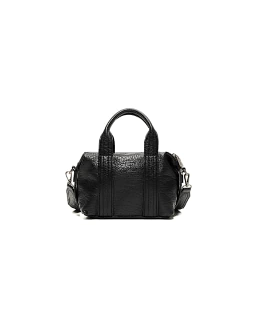 Bershka bowling crossbody-taske i læderlook i sort, 5 af 5
