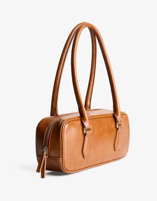 Bershka - Bowling-Tasche in Kamelbraun-Brown