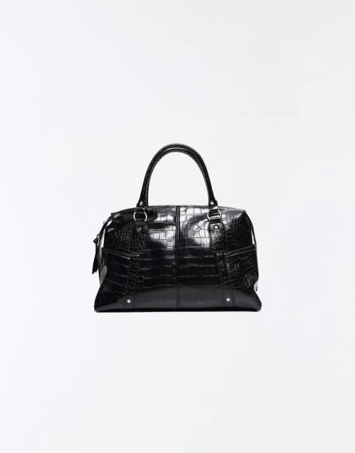 Bershka bowlingtas met structuur zwart, 4 van 5