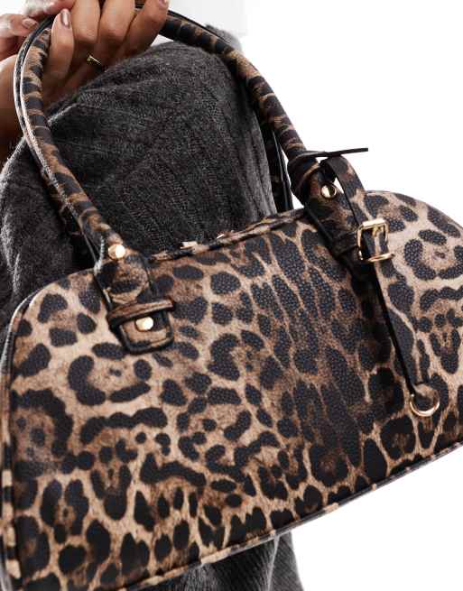 Bershka Bowlingtasche mit Leopardenmuster