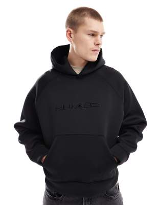 boxy fit premium hoodie in black