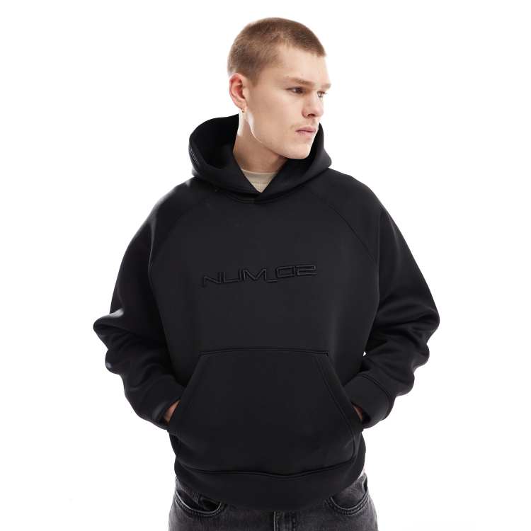 Bershka boxy fit premium hoodie in black ASOS