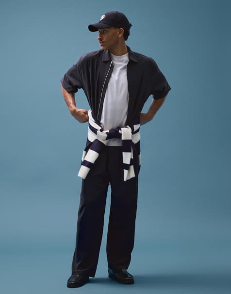 Bershka boxy fit set in blue - view 1