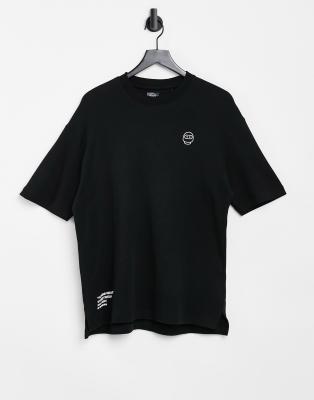 Bershka boxy fit t shirt in black ASOS