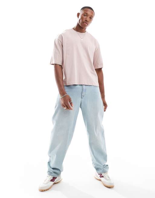 Bershka boxy fit t-shirt in pink | ASOS