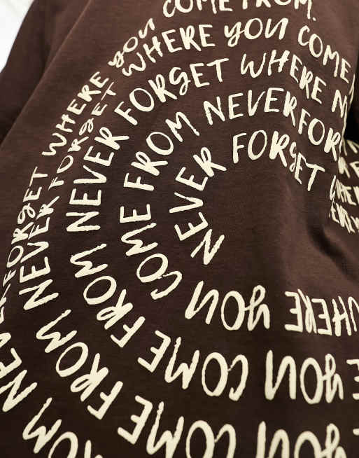 Bershka boxy fit wordy printed t-shirt in purple , 3 of 4