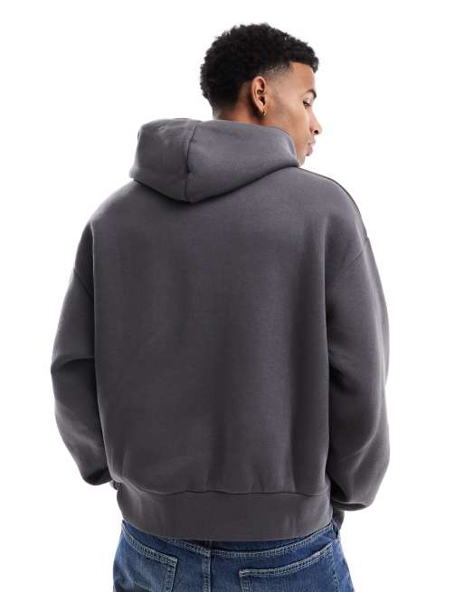 Bershka Boxy Hoodie in Gray