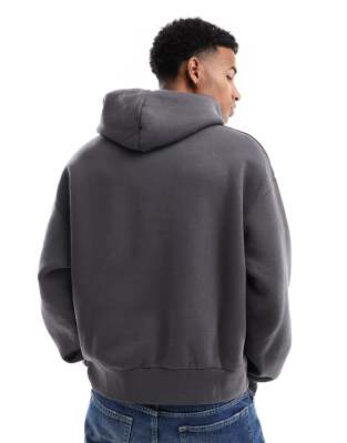 Bershka Boxy Hoodie In Gray
