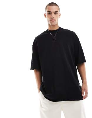 boxy oversized fit T-shirt in black