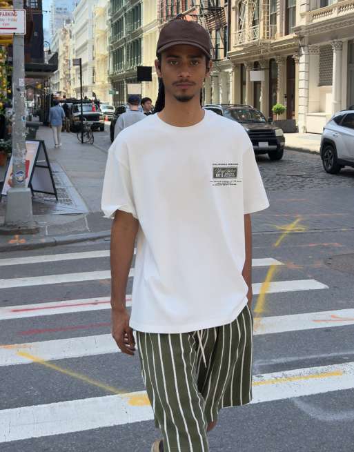 Bershka Boxy print t-shirt in white, 2 of 2