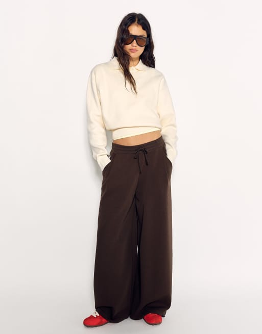 Bershka Boxy-Pullover mit Knopfleiste und Polokragen in Ecru, 2 von 5