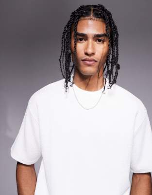 Bershka Boxy Seersucker T-shirt