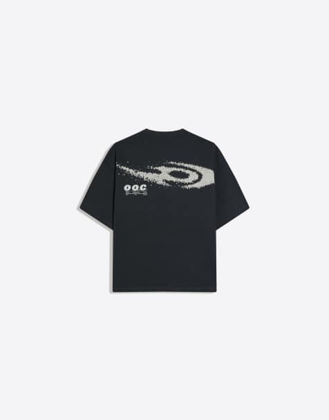 Bershka Boxy short sleeve t-shirt in dark grey - view 1