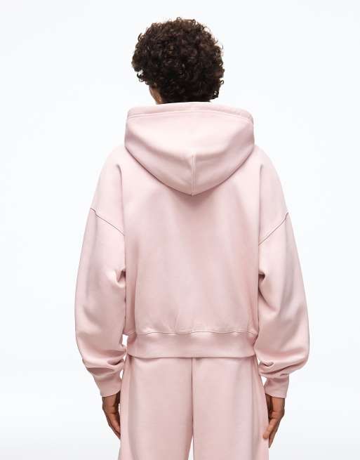 Bershka Boxy zip-up hoodie in pink, 7 of 7