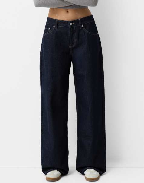 Bershka boyfriend jeans in dark wash - view 1