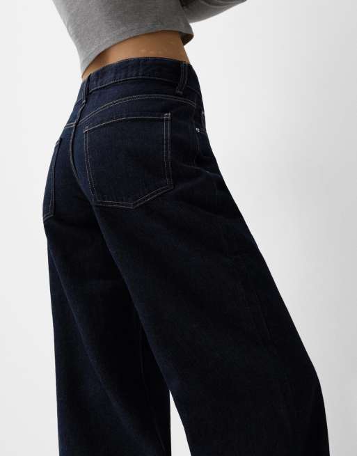 Bershka boyfriend jeans in denim blue