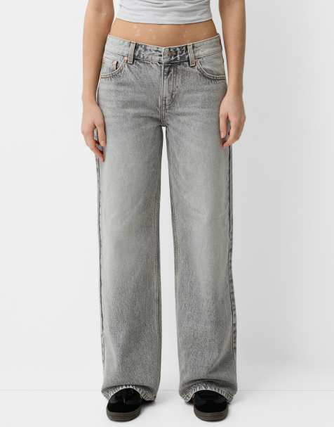 Bershka – Boyfriend-Jeans in Hellgrau - view 1