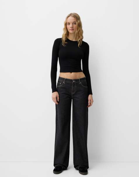 Bershka – Boyfriend-Jeans in Schwarz - view 1