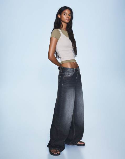 Bershka - Boyfriend jeans in zwart - view 1