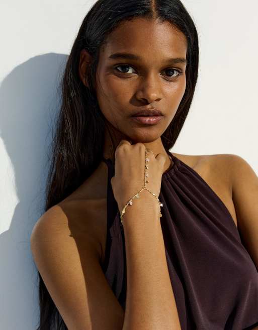 Bershka - Bracciale a catena color oro