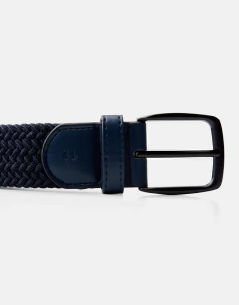 Bershka braided belt in blue - view 1