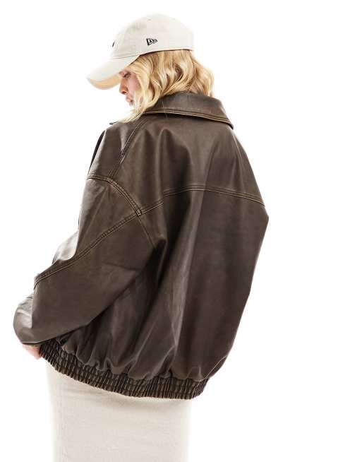 Bershka Lederjacke Damen Oversize Leder Jacke Lederjacke Von