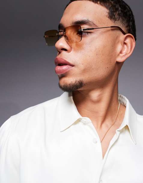 Bershka – Brązowe okulary przeciwsłoneczne bez oprawek - view 1