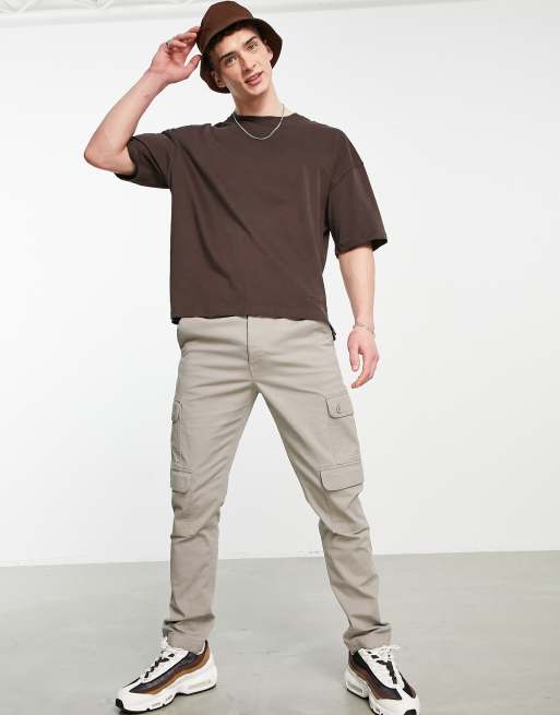 Bershka – Brązowy T-shirt oversize