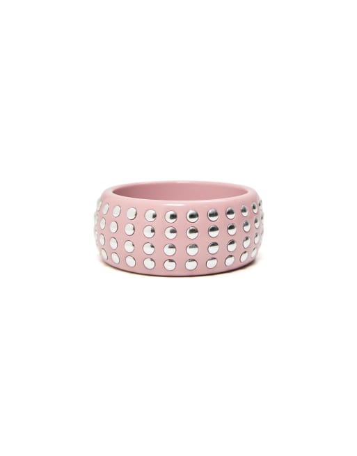 Bershka - Brede armband met studs in roze, 4 van 4