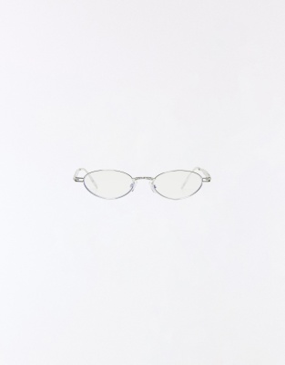 Bershka - Brille in Weiß mit Blaulichtfilter und Strassbesatz