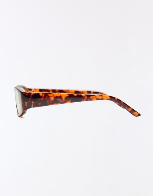 Bershka Brille mit Schildpattmuster und Blaulichtfilter in Braun