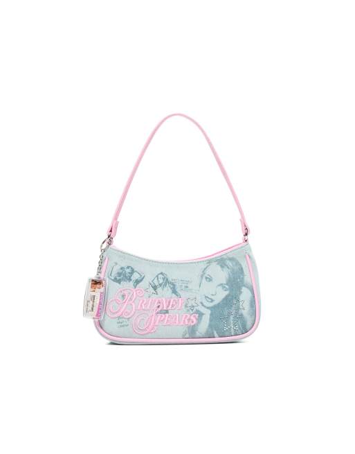 Bershka Britney spears shoulder bag in denim blue, 5 of 5